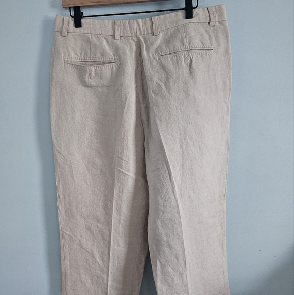 Tommy Bahama Cream Linen And Silk Blend Slacks Casual Elegance Vacation - Picture 2 of 3